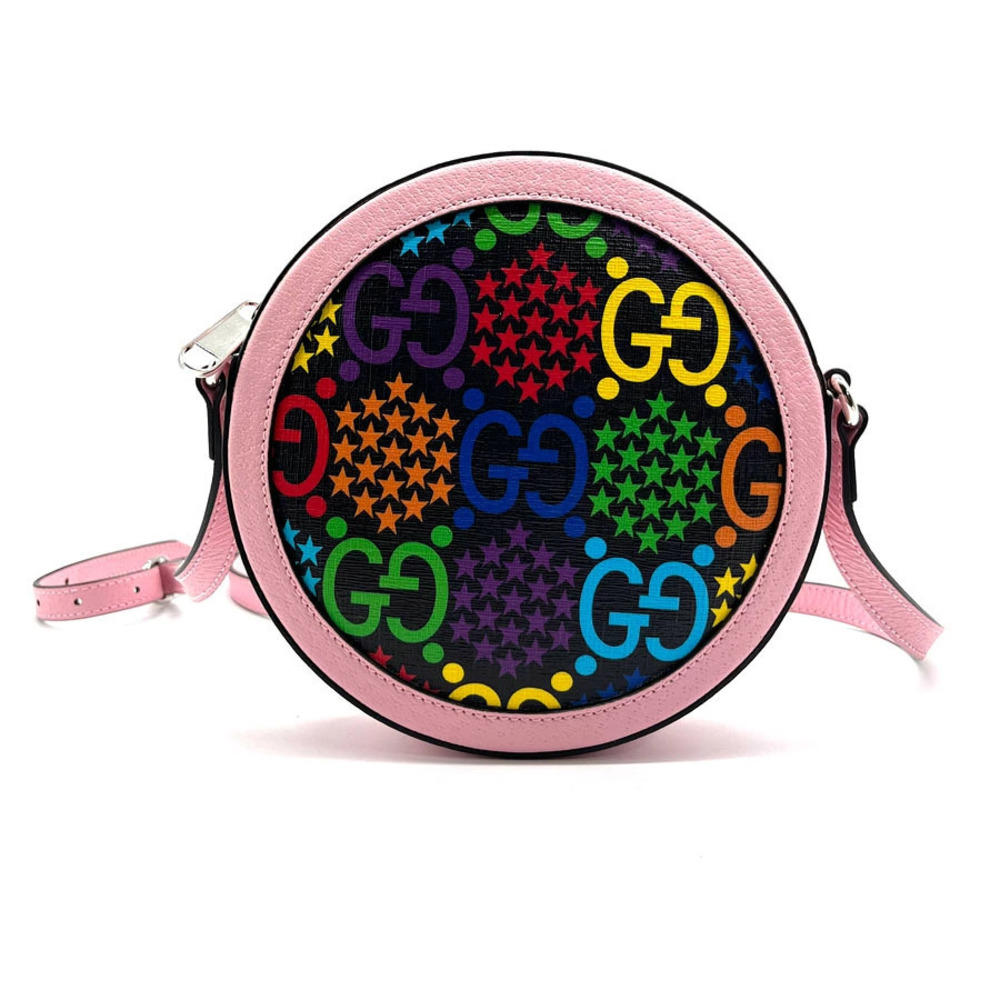 Gucci Crossbody Bag Leather Pink Shoulder Psychedelic Multicolor GG Pink